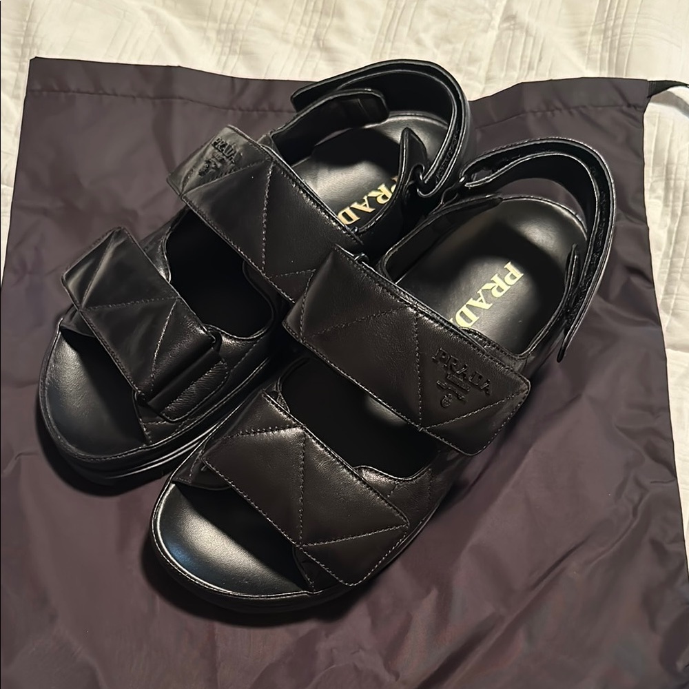 Padded Nappa Leather Sandals for